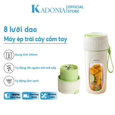 KADONIA Máy Xay Sinh Tố Cầm Tay Mini JUICER Dung Tích 340ml Cốc Xay Sinh Tố Du Lịch Nhỏ Gọn Sử Dụng Pin 4000mAh