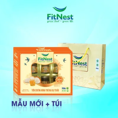Nước Yến Chưng Đông Trùng Hạ Thảo FitNest Bồi Dưỡng Phục Hồi Sức Khỏe (Hộp 6 Hũ x 70ml) - Hộp Có Túi