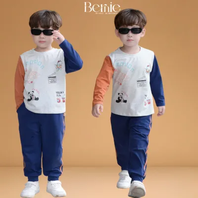 Autumn and Winter Long-Sleeved Clothes for Boys Made of Cotton Material for School Wear from 1 to 7 Years Old Bernie T0825B09