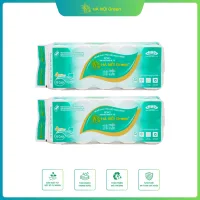 Combo 2 Bịch Giấy Vệ Sinh Hà Nội Green Giấy 4 Lớp Đặc Và Rỗng Tổng 20 Cuộn Giấy