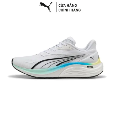 Giày Chạy Bộ PUMA Nam Electrify NITRO 4 White-Mint Melt-Speed Blue Màu Trắng