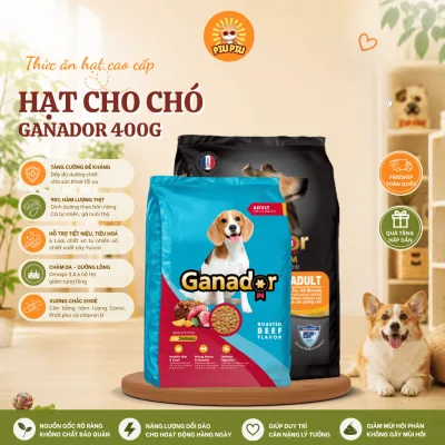 Hạt Cho Chó Ganador, Thức Ăn Cho Chó Ganador FIB'S 400gr Nhiều Vị Giúp Phát Triển Cơ Xương Và Miễn Dịch - PiuPiuPet