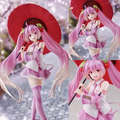 21cm-24cm Anime Hatsune Miku Nhân Vật Hành Động Miku Kawaii Bộ Sưu Tập Mẫu Hồng Sakura kawaiii Búp Bê Sưu Tập Trang Trí Bánh Mô Hình Đồ Chơi