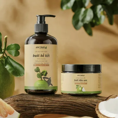 Combo Shampoo - Young Coconut Grapefruit Hair Conditioner, Supports Hair Care Giot Lanh