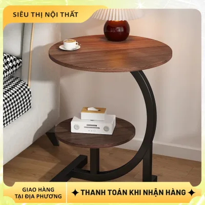 Bàn Trà Cafe Mini 2 Tầng Tròn Chân Sắt Bàn Decor Bông Hoa Trang Trí Phòng Ngủ, Phòng Khách