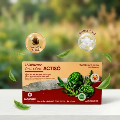 Ống uống Actiso Hỗ trợ giải độc gan, tăng cường chức năng gan - Hộp 10 ống x 10ml - Ladophar