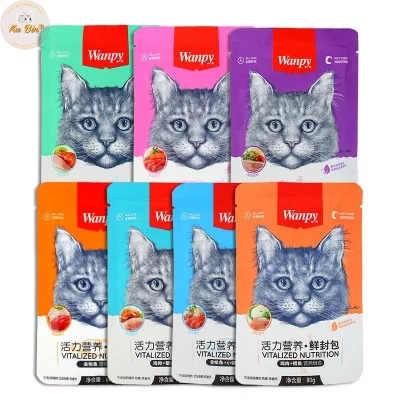 Pate cho mèo Wanpy gói 80g mix tổng hợp 7 vị