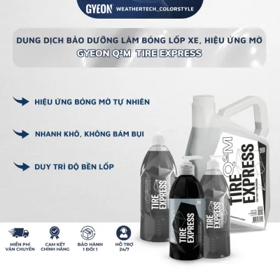GYEON Q2M Tire Express, Dung Dịch Bảo Dưỡng & Làm Bóng Lốp Xe, Hiệu Ứng Mờ 400ml, 500ml, 1000ml, 4000ml