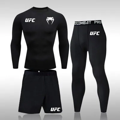 UFC Fitness Training Running Gym Clothes Fitness Quick-Drying Clothes Tight Training Oruo Style Sports Suit aLsG