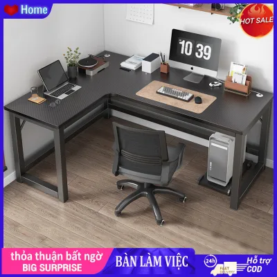 HOME Bàn Làm Việc,Bàn L Chắc Chắn Bền Bỉ để PC Máy Tính Cây Khung Thép Lớn Sơn Tĩnh điện uốn Hiện đại