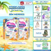Tã/bỉm quần Merries NB76+6/S70+6 /M56+4/ M52+6/L44+6/XL38+6 - nepshop1