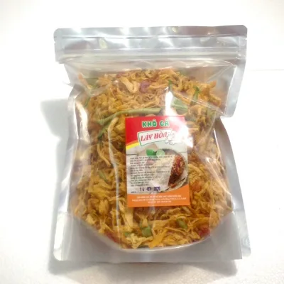 500g Khô gà lá chanh cay GIÒN VỪA Lày Hòa (bịch ziper 500gr) chế biến từ những nguyên liệu tươi mới đảm bảo vệ sinh an toàn thực phẩm