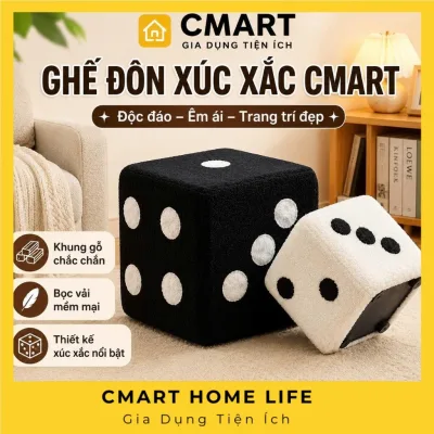 𝐂𝐌𝐀𝐑𝐓.𝐆𝐢𝐚 𝐝𝐮̣𝐧𝐠 Ghế Xúc Xắc DECOR Hàn Quốc Ghế Ngồi Sáng Tạo Bằng Ghế Trẻ Em CMGL03
