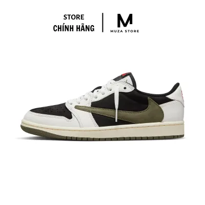 Giày JD1 Low Travis Scott Olive x Sneaker JD1 Thể Thao - Tặng Tất Vớ [Running Shoes]