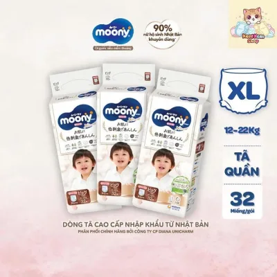 Tã Bỉm dán/Tã Bỉm quần Moony Natural (Moony trắng) siêu cao cấp cho Bé.