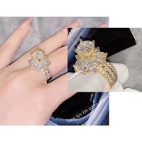 Nhẫn nữ xi vàng hột đá trùm cao cz nhân tạo bền màu Kami trang sức sỉ N3V1