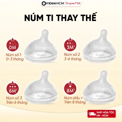 Núm ti Ombee chất liệu silicone mềm mại mô phỏng tự nhiên cho bé