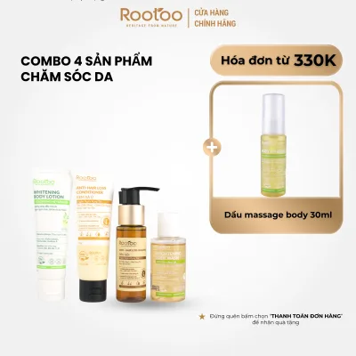 Combo of 4 Minisize Travel Kit Products for Compact Hair & Skin Care Rootoo