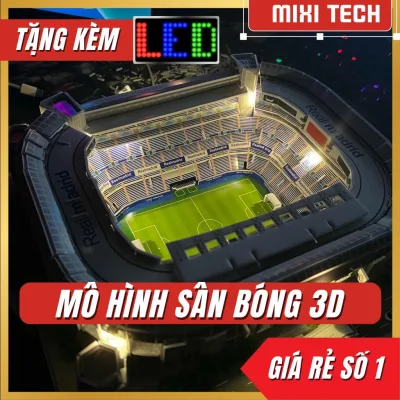 Mô hình sân vận động Bóng đá lắp ráp 3D tặng kèm LED - MixiTech