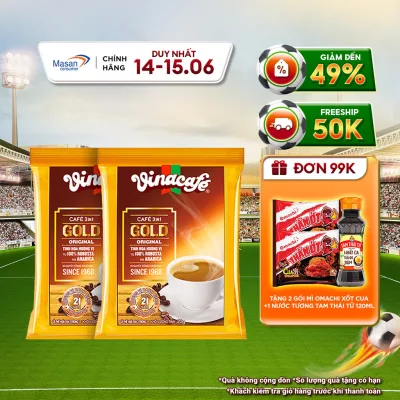 Combo 2 Cà Phê Vinacafé 3In1 Gold Original - Túi 24 Gói x 20g