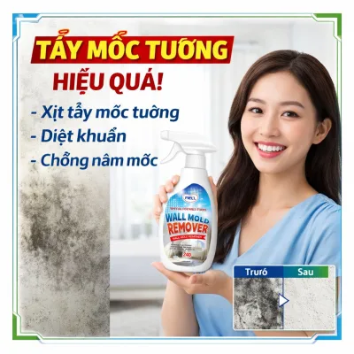 Chai Xịt Tẩy Mốc Tường Cao Cấp Loại Bỏ Vết Nấm Mốc Ố Vàng Cứng Đầu Làm Sạch Tường Nhà Trần Nhà Gạch Men Nhà Tắm Khử Mùi Hôi Bảo Vệ Tường Luôn Sạch Đẹp Dụng Cụ Vệ Sinh Gia Đình Tiện Lợi Hiệu Quả Nhanh Chuyên Dụng Đa Năng Cho Nhà Cửa Luô