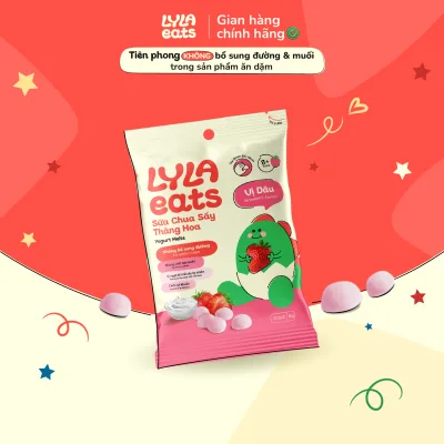 Sữa Chua Sấy Khô Ăn Dặm Cho Bé từ 8 Tháng Lyla Eats Sữa Chua Trái Cây Ăn Dặm Cho Bé - Vị Dâu 8g