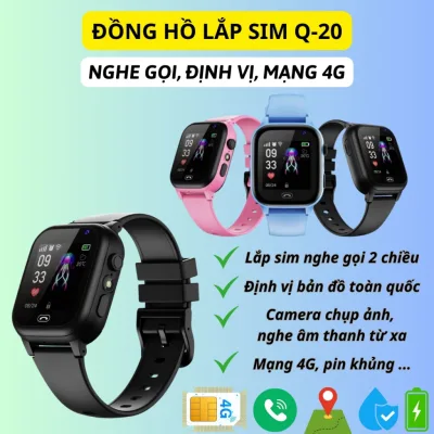 Đồng Hồ Thông Minh Lắp Sim Trẻ Em Q15, nghe gọi 2 chiều, định vị toàn quốc, mạng 4G, App kết nối phụ huynh theo dõi con