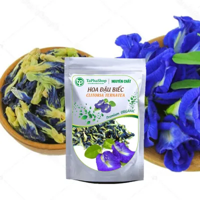 Tan Phat Dried Butterfly Pea Flower Tea 100g - Make Tea, Create Food Coloring, Improve Health
