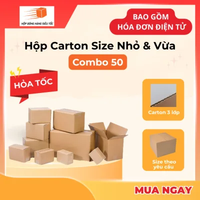 Hộp Carton 3 Lớp (Size Nhỏ - Giá Đã Gồm Hóa Đơn - Thùng Giấy Hộp Carton Đóng Hàng-Giá Sỉ)