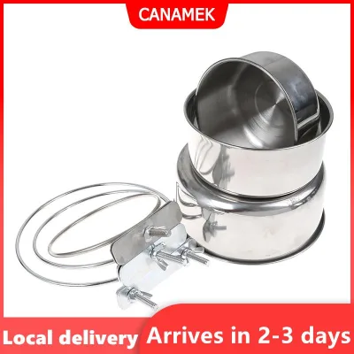 Bát treo cho thú cưng Bát lồng đựng thức ăn cho chim và mèo bằng thép không gỉ