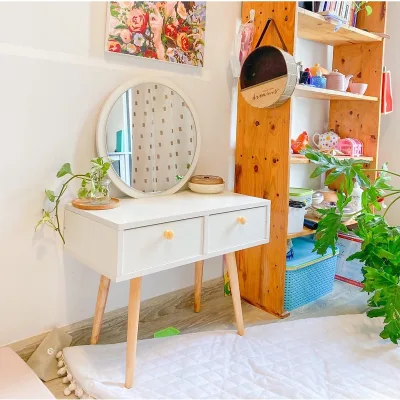 Bàn Trang Điểm Mini Ngồi Bệt Kết Hợp 2 Ngăn Kéo - BP140 Nội Thất Ngọc Thịnh