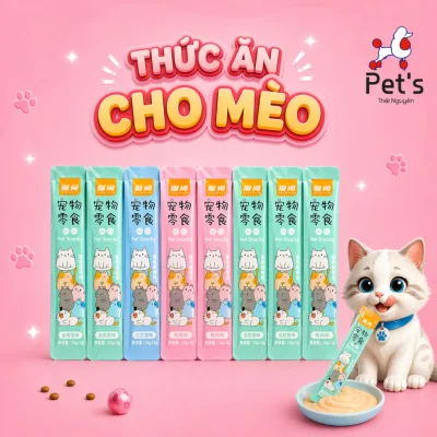 COMBO 200 THANH Mix Vị Súp Thưởng Cho Mèo Shizuka 15g, Bổ Sung Dinh Dưỡng Cho Mèo Cưng