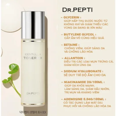 Toner Dr.Pepti Centella Toner Dưỡng Da Căng Bóng 180ml Chính Hãng Hàn Quốc Chính Hãng 100%
