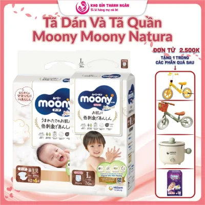 Tã Quần Và Tã Dán Moony Natura Size M46/L36/XL32 - Bỉm Moony Trắng Dịu Nhẹ Size Từ 6 Kg Đến 20 Kg - Kho Bỉm Thanh Ngân