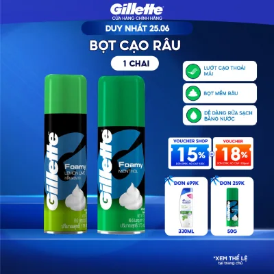 Bọt Cạo Râu GILLETTE Hương Chanh/ Bạc Hà Chai 175g