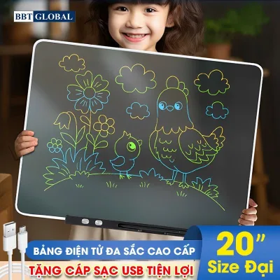 Bảng vẽ tự xóa điện tử đa sắc màu cho bé cỡ lớn 16 inch, 19 inch, 20inch(màu ngẫu nhiên)
