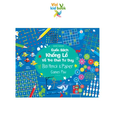 Sách thiếu nhi - Cuốn Sách Khổng Lồ Về Trò Chơi Tư Duy - Big Pencil & Paper Games Pad - Sách tương tác - Dành cho bé 5+