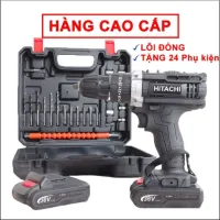Genuine Hitachi 36V 3-Function 2-Battery Cordless Drill, 36V Handheld Screwdriver 100% Brushless Copper Core, Free Accessories Included, Multi-Purpose Handheld Household Cordless Drill for Drilling, Screwdriving, and Meta