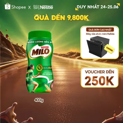 Thức uống lúa mạch Nestlé Milo nguyên chất 400g (hũ nhựa)