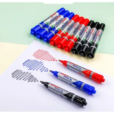 Hộp 10 Cây Bút Lông Dầu 2 Đầu Thiên Long PM09 ( Xanh, Đỏ) mực đạt tiêu chuẩn Châu Âu, bám dính tốt trên nhiều vật liệu