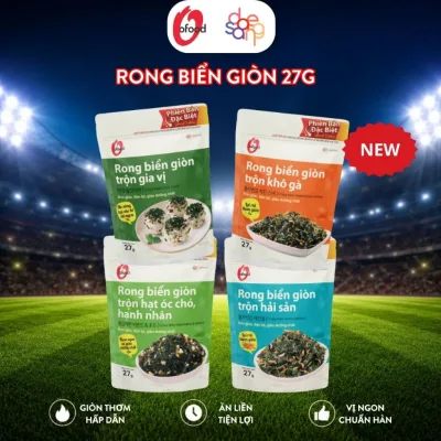 Rong biển giòn trộn gia vị, khô gà, hải sản, hạt óc chó hạnh nhân O'Food 27g, đồ ăn vặt, trộn cơm