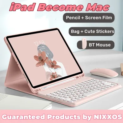 NIXXOS Bao Da Máy Tính Bảng Kèm Bàn Phím Bluetooth Không Dây Cho 10.2" iPad 7th/8th/9th Gen 10.9" iPad Gen 10 Air4/Air5