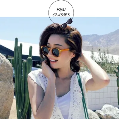 Kính mát Unisex, kính râm nam nữ retro dáng tròn cổ điển thời trang Chống Bụi Bảo Vệ Mắt Chống tia UV400 Kixu.Glasses