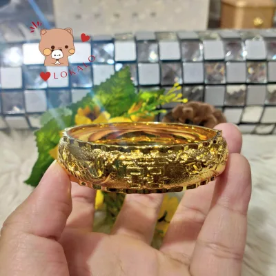 Vòng Tay Cưới Chạm Long Phụng Mạ Vàng 24k Loại Mẫu 01 - Đeo Y Vàng Thậ.t 100 Năm Hạnh Phúc - Lokalo 13922 Trang Sức Cưới