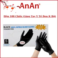 Găng Tay Đen Cao Su Không Bột | Chuyên Dùng Trong Phun Xăm Thẩm Mỹ Chắm Sóc Da Spa Và Nhà Bếp Nấu Ăn