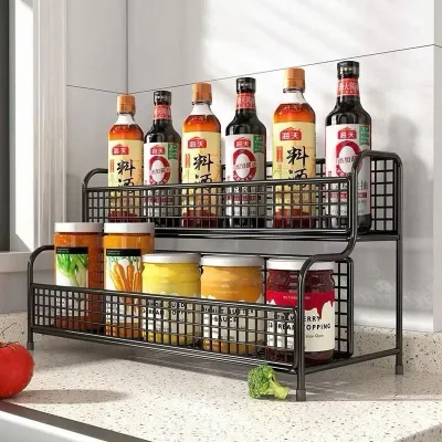 Kệ gia vị 2 tầng nhà bếp sơn tĩnh điện,kệ bếp tiện ích Minh Nhung Shop