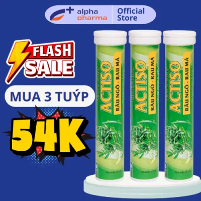 Viên sủi giải độc mát gan Actiso tuýp 20 viên thanh lọc cơ thể.