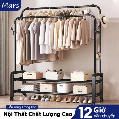 𝐌𝐚𝐫𝐬 Giá Treo Quần Áo Cao Cấp Decor Phòng Kệ Treo Quần Áo Thép Cacbon Xào Dồ Treo Quần áo Chắc Chắn Cây Treo Quần Ao