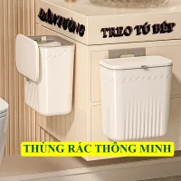 Thùng Rác Dán Tường Treo Tủ Bếp 12L Nắp Lật thông minh Tiện Dụng Cho Nhà Bếp Gắn Trong Nhà Vệ Sinh