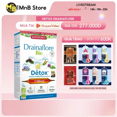 Thực Phẩm Thanh Lọc Hữu Cơ Detox 5in1 Drainaflore Bio SUPERDIET - Thực Phẩm Thanh Lọc Hữu Cơ Detox 5in1 Da Gan Thận Ruột
